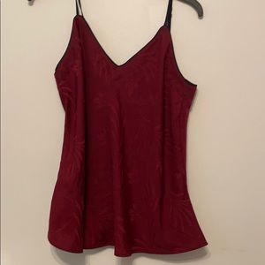 TWO Red and navy pajama tank tops